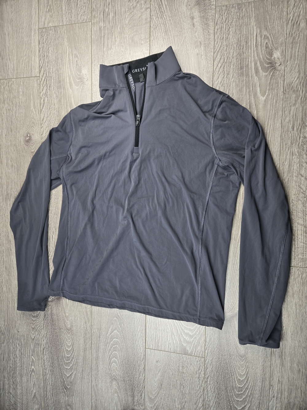 Greyson Golf Tate Mens Pullover Size S Gray Performance Quarter Zip Stretch Wolf